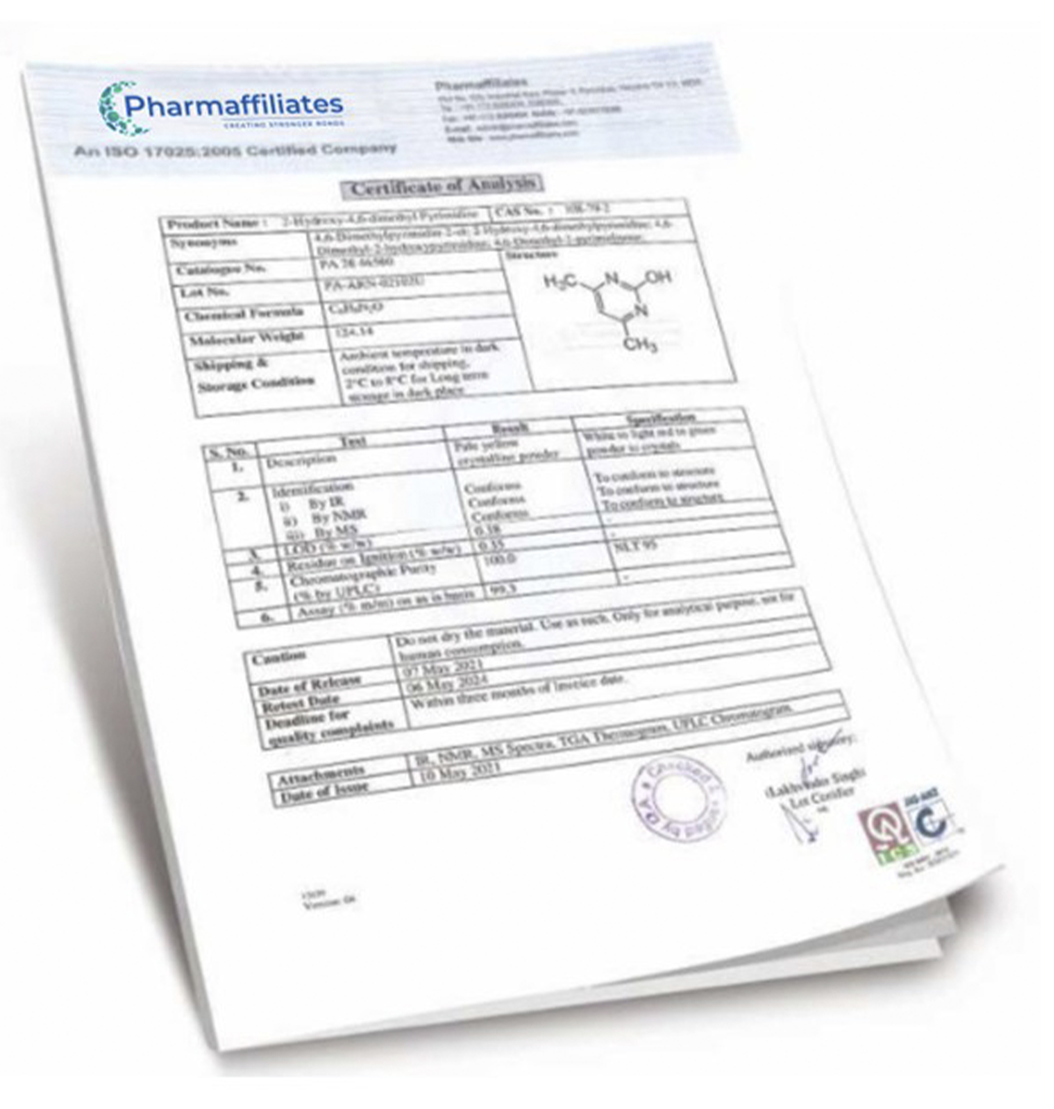Certificate of Analysis